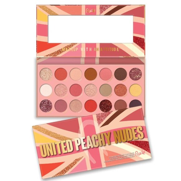 💰3 for $30💰 Rude Cosmetics United Peachy Nudes 21 Pressed Pigments Palette - Picture 2 of 3